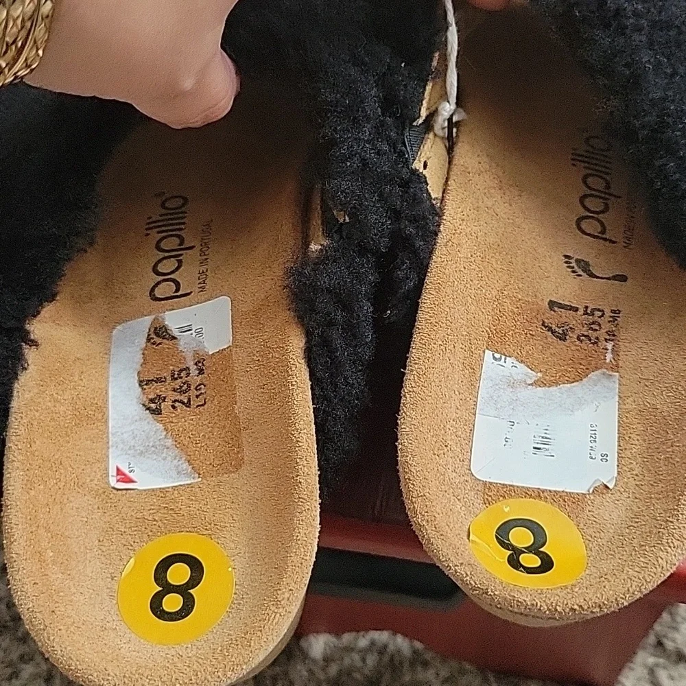Papillio by Birkenstocks Namica Shearling Wedge Teddy Black 38 40 41 NWOB